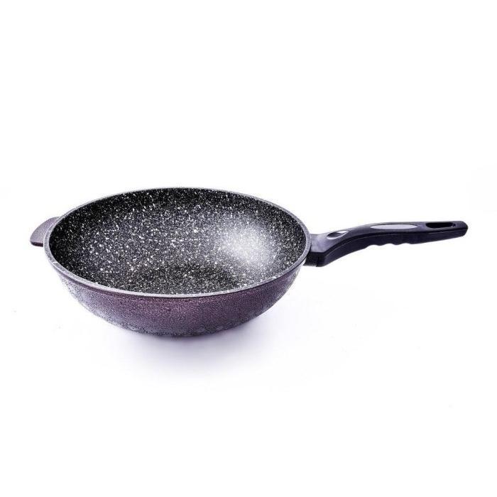 Wajan Teflon Moegen 30 Cm - Wok Pan Marble - Moegen Germany Aluminium Kaca Kitchenware Promo