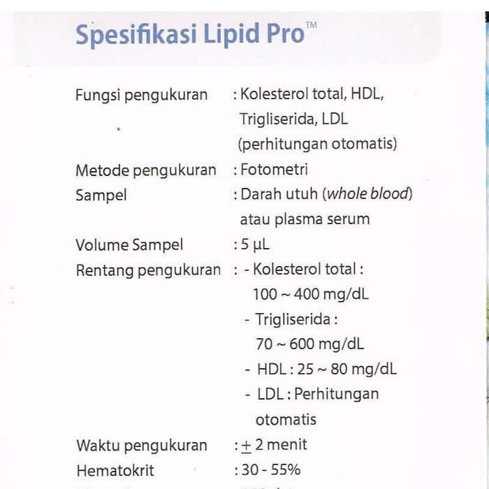 Alat Lipidpro (Tc,Tg,Hdl) Alat Cek Trigliserid, Kolesterol, Hdl, Ldl #Gratisongkir