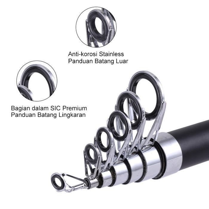 Joran Pancing Portable Carbon Fiber Telescopic 2 Meter - 3Meter/ Joran Pancing Murah Kuat
