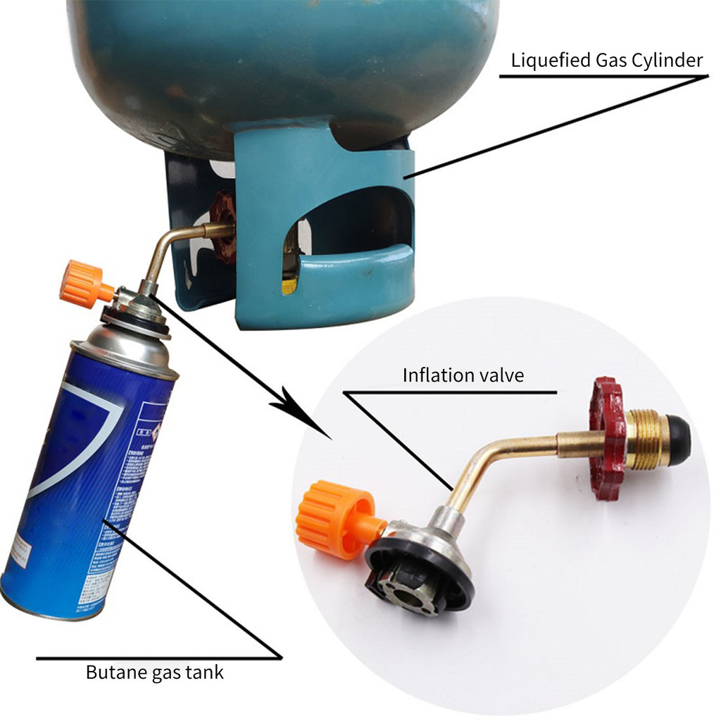Outdoor Gas Tank Inflation Valve Cylinder Gas Inflate Camping Butane Gas Refillable Adapter Cylinder