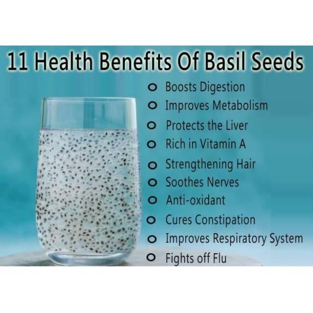 "New" Selasih / Basil Seeds Import Untuk Panas Dalam / Biji Selasih 100 gr