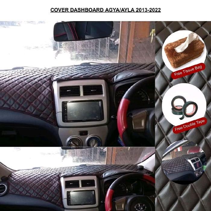AKSESORIS INTERIOR MOBIL AGYA AYLA PELINDUNG DASHBOARD MOBIL 2013-2022 DENGAN FREE TISSUE BAG DAN