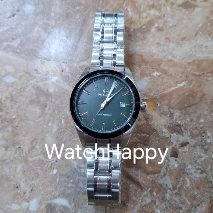 HOT SALE JAM TANGAN HEGNER 1678 HW1678 HW 1678 LADIES ANALOG QUARTZ GREEN DIAL STAINLESS STRAP