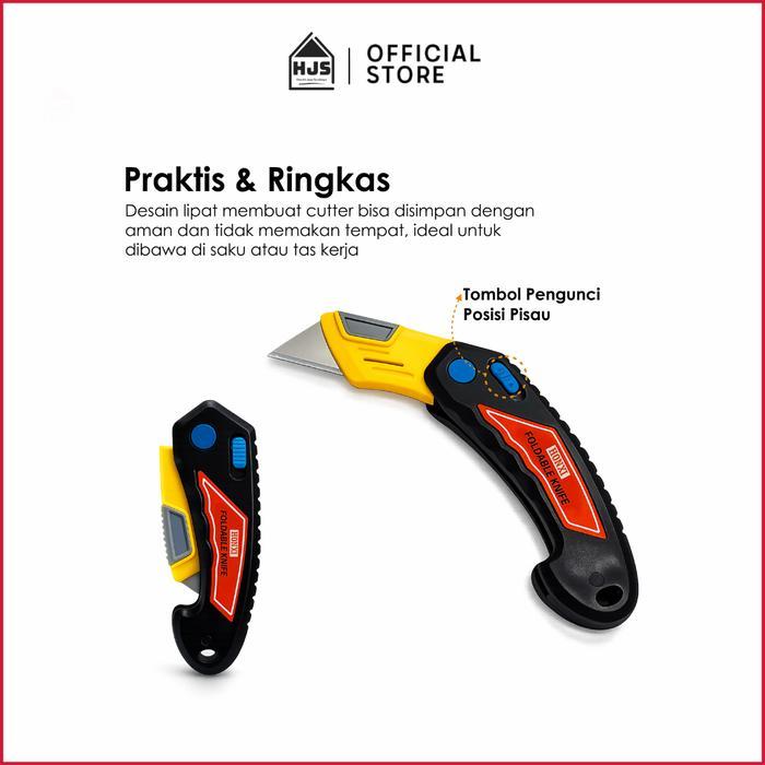 HJS Cutter Lipat Profesional HONXI kater Packing Gudang, Pisau Baja Tajam, Praktis dan Aman