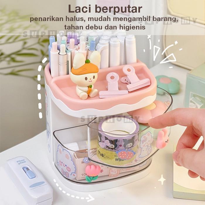 TERLARIS Laci Mini Laci Kotak Alat Tulis Desktop Organizer Storage Kotak Pensil Tempat Alat Tulis