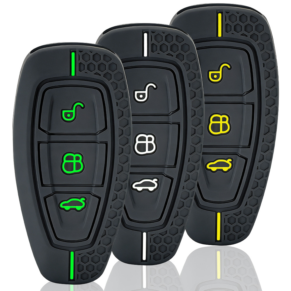 Car Key Pack for Ford ST Line Fiesta Focus Mondeo Ecosport Kuga Puma Edge Escape Metallic Silicone
