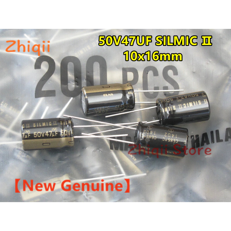 10pcs/30pcs 50V 47uF ELNA SILMIC RFS 50V47UF 10*16mm SILMICII Audio capacitor 47uF 50V Black gold
