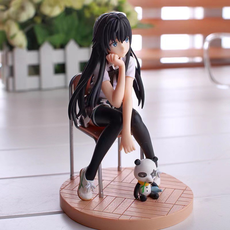 Anime My Teen Romantic Comedy Action Figure Luffy Yukinoshita Yukino Sitting Car Decoration PVC