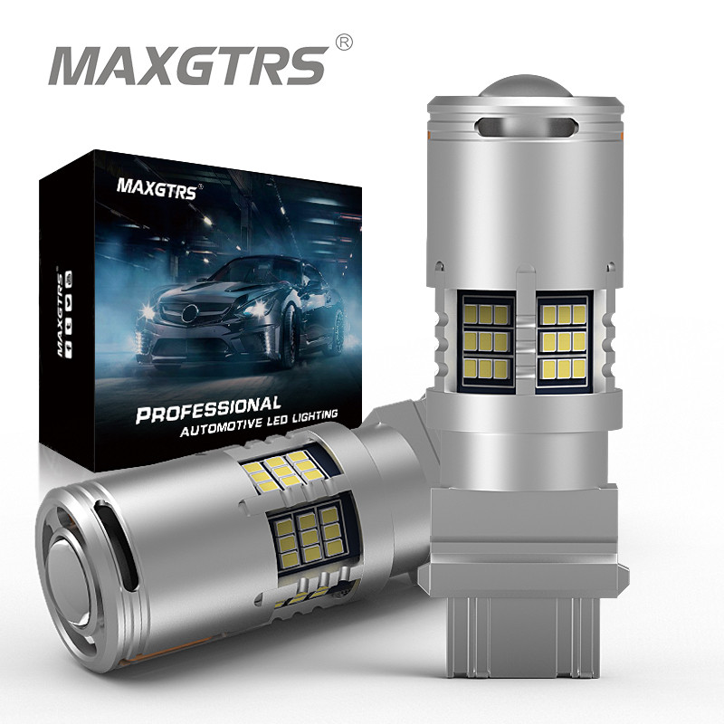 2x 3157 LED Powered P27/5W P27/7W 3156 P27W T25 LED Bulbs White Red Amber For Daytime Running Lights