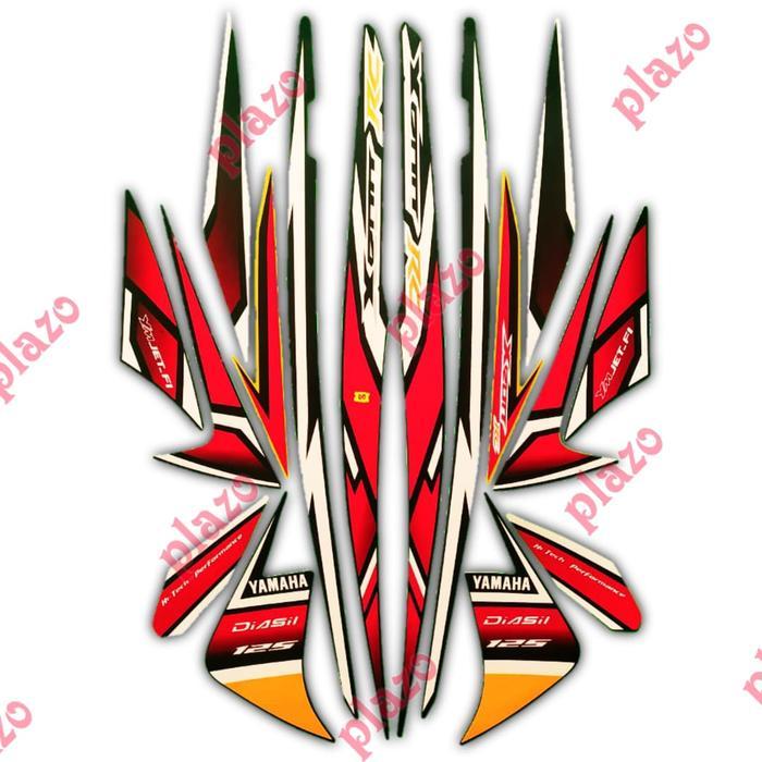 stiker striping body motor xeon rc 125 2013 hitam-kuning