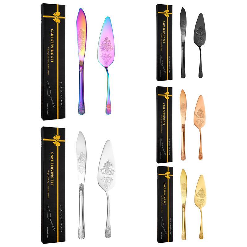 Stainless Steel Cake Set Bread Pizza Knife Dessert Pie Fondant Divider Cutter Spatula for Wedding Bi