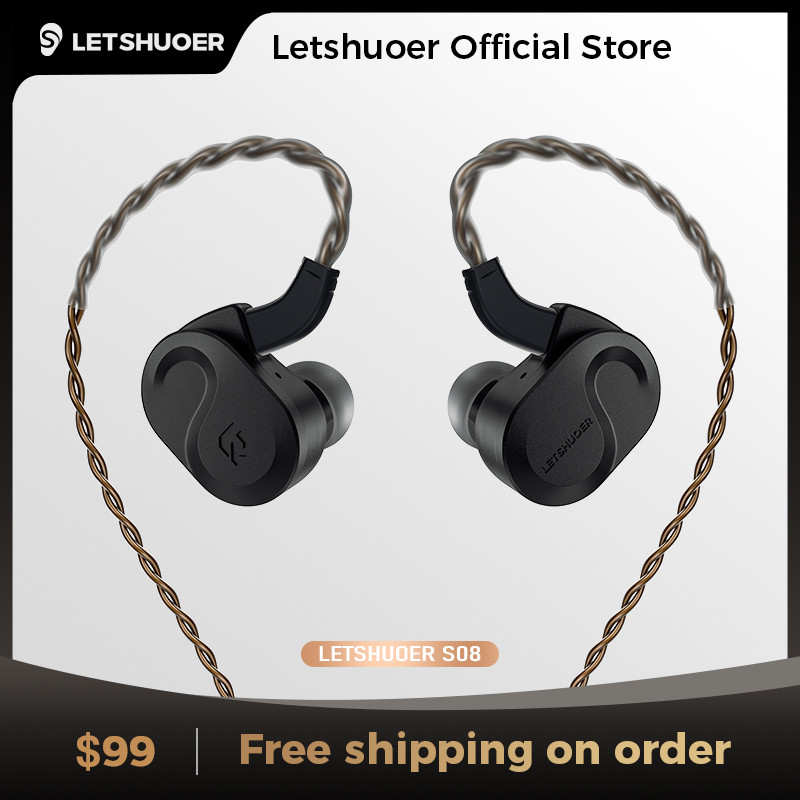Letshuoer S08 Fourth Generation in Ear Monitor, Dual-coil 13mm Planar Magnetic Driver HiFi Wired in