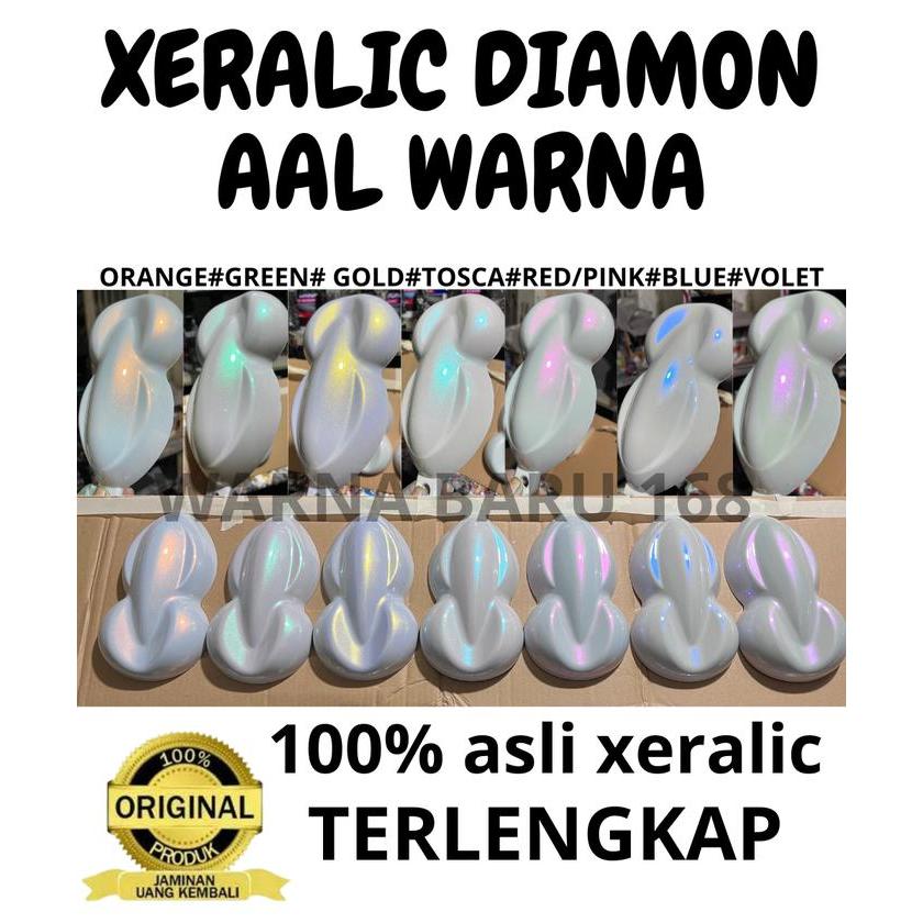 Cat PU XERALIC/xyrallic diamon/spesial efect orange,gold,green,tosca,blue,pink/red dan volet
