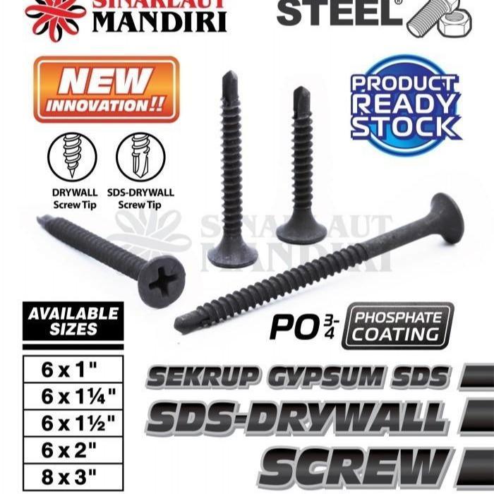 Sekrup / Skrup Sds Gypsum Drywall / Sds Drywall Screw 6 X 1" #Gratisongkir