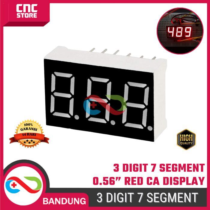 PROMO 3 Digit 7 Segment LED Display Merah 0.56 Inch Common Anoda untuk Arduino / DIY Elektronik