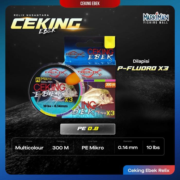 Readyyy Senar Pe Ceking Ebek X3 Relix Nusantara Multicolor 300 Meter Benang Pe Senar Pancing 0.6 0.8