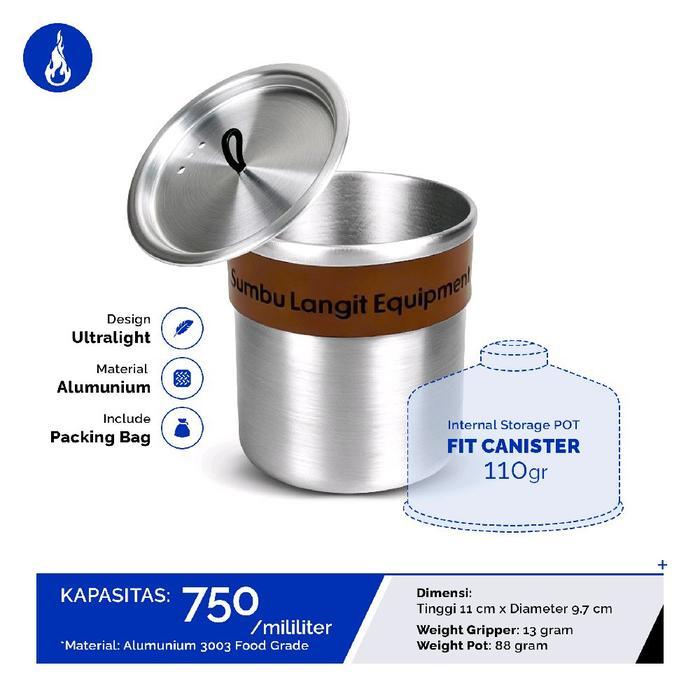 Consina - Sumbu Langit Alumunium Cooking Pot 750Ml