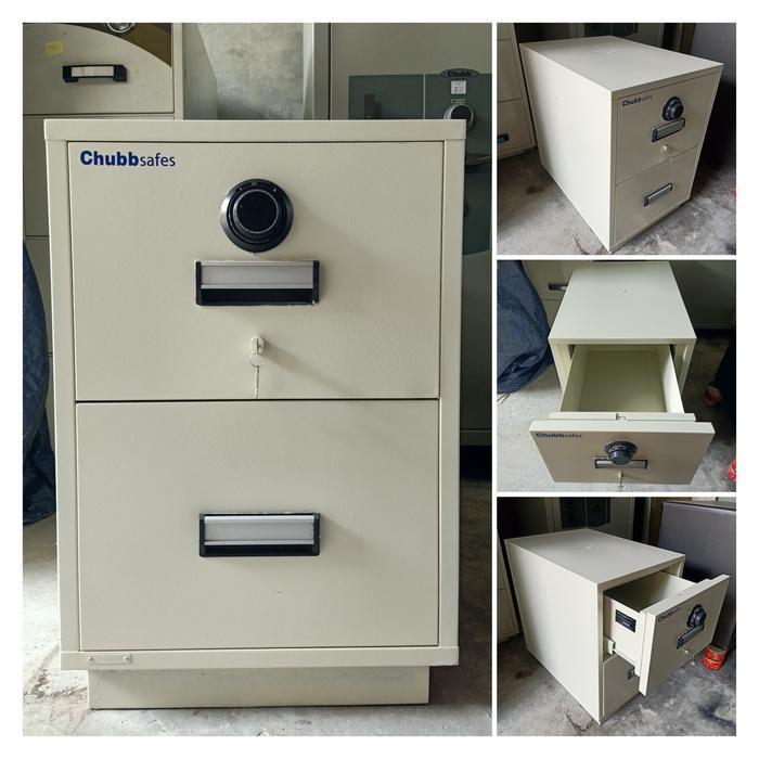 RPF Fireproof Chubb 2 Laci Model Lama Original Brankas Tahan Api Bekas