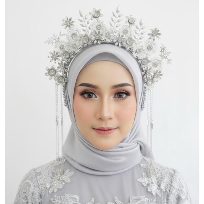 TERBARU Mahkota indira sunting bunga kekinian/ mahkota pengantin /mahkota tari/ mahkota carnival