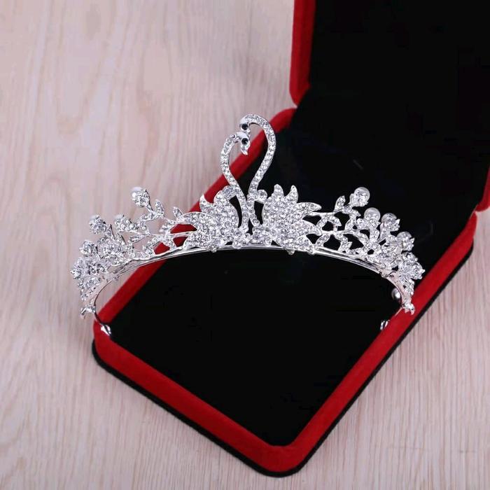TERBARU Angsa Wedding Crown - Mahkota Motif Dua Angsa - Tiara Crown Mahkota Pengantin