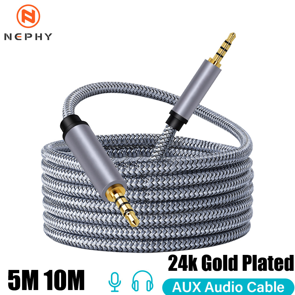 High quality Auxiliary Cable 3.5mm To 3.5 mm TRRS 4 Pole Jack For Mobile Phone Car Headset HIFI