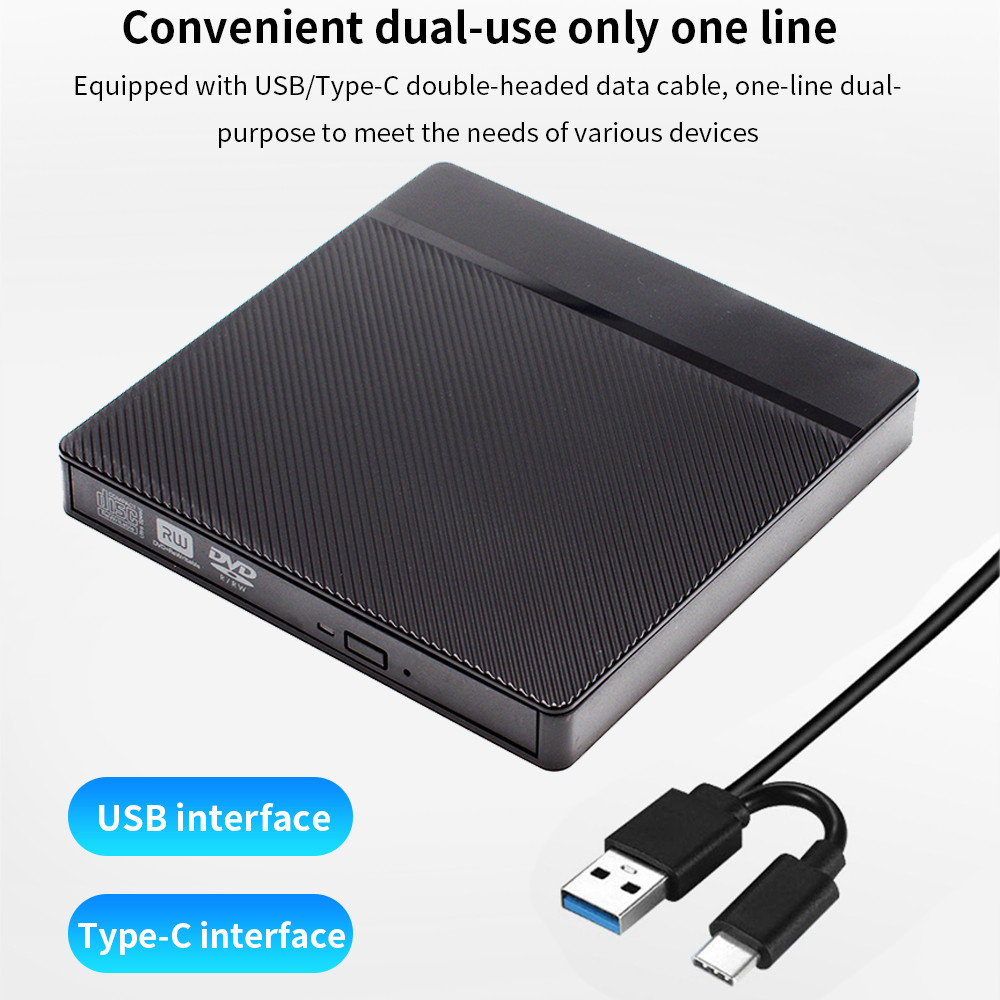 TISHRIC External CD Drive Optical Drives CD-ROM Disk DVD-ROM DVD-RW Type C USB3.0 External CD DVD