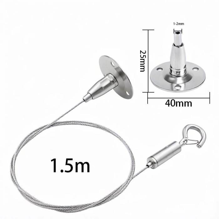 Terlaris - 1 Set Kabel Sling Baja Tali Sling Baja 1.5m Kawat Seling Stainless Kawat Sling Baja