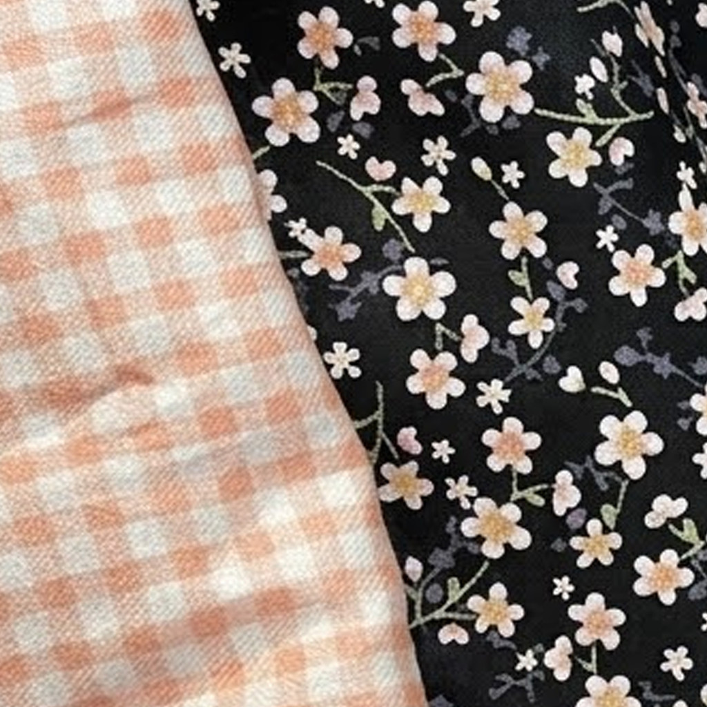 Kain Katun Jepang Mini Sakura Original Premium – Motif Bunga Sakura Kecil Klasik Meteran 1 Meter