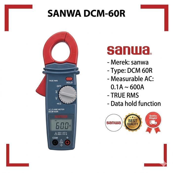 Tang Ampere Clamp Meter Sanwa Dcm60R / Tang Ampere True Rms Sanwa Dcm 60R New