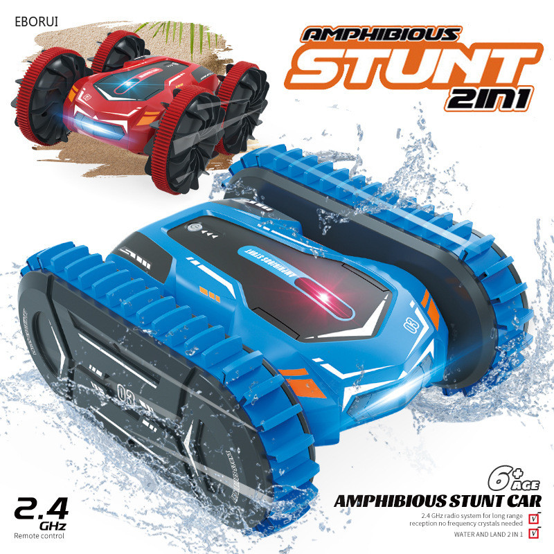 EBORUI 6623 RC Stunt Car 1:24 RC Car 2.4GHz Tank All-Terrain Water