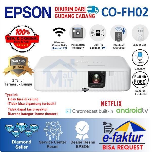 Diskon Proyektor Epson Co-Fh02 Cofh02 Co Fh02 Full Hd Android Tv Portable Ori