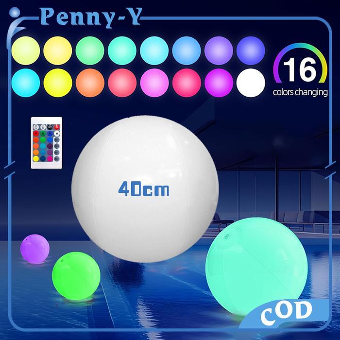 40cm Bola Pantai LED Beach Ball Bola Pantai Besar Bola Pantai Tiup Untuk Anak Dewasa Kolam Renang