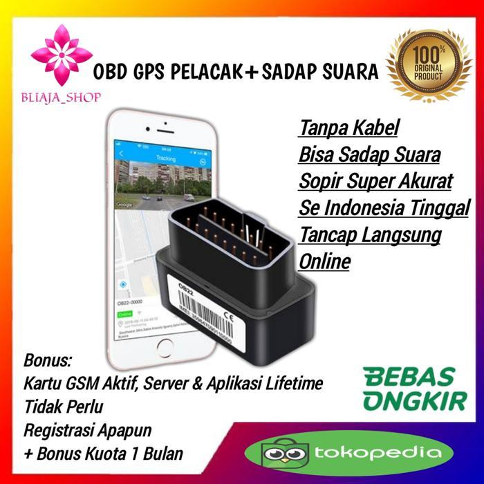 GPS Pelacak + Sadap Suara Mobil Model OBD Tanpa Kabel Bisa Sadap Suara Sopir Bonus Kartu GSM Aktif