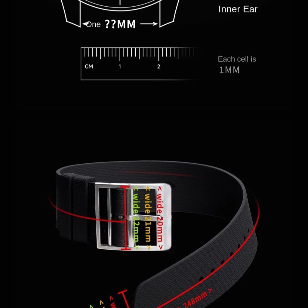 Fit For Tudor Style Ranger Rolex Daytona Fluororubber Watch Strap 20mm 21mm 22mm Waterproof Super