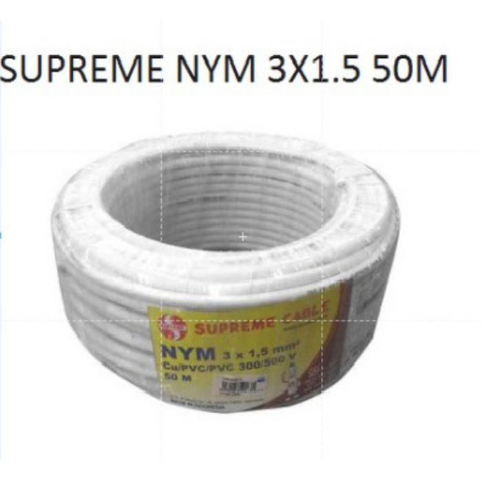 SUPREME KABEL NYM 3x1,5 KABEL TEMBAGA ISI 3 1 ROLL 50 METER