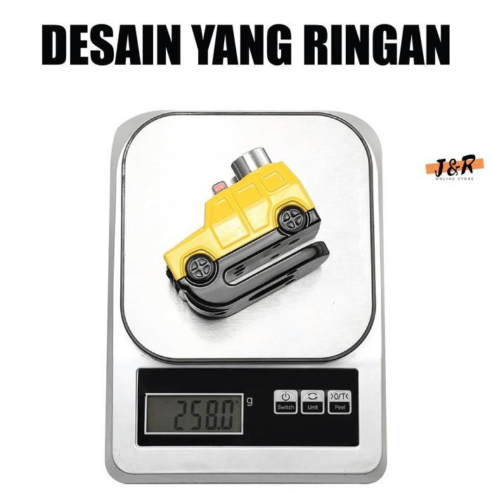 Gembok Cakram Alarm Motor Model Police Car / Kunci Gembok Cakram Alarm Motor