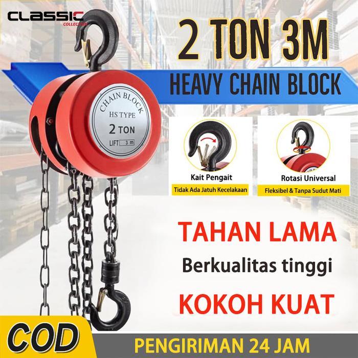 Chain Block Heavy Duty Chain Block 1ton 2ton Katrol Angkat Takel Katrol Kerekkan Manual Takel Chain