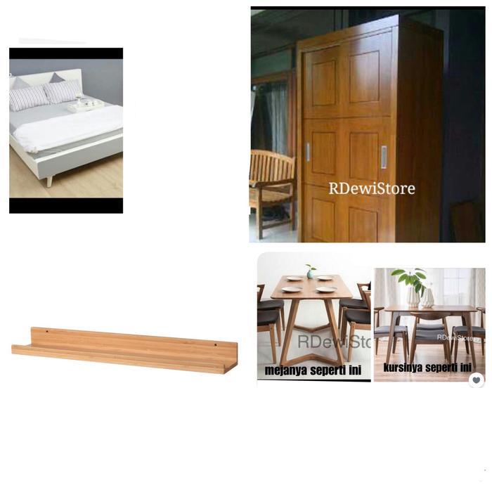 paket furniture lemari tempat tidur meja makan dan rak
