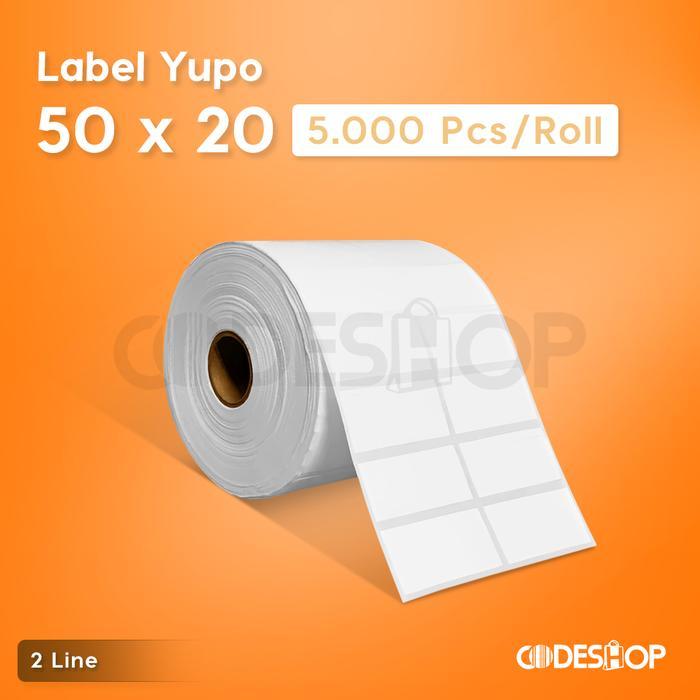 STICKER LABEL BARCODE YUPO 50 X 20 MM ISI 5000 LABEL BARCODE 50 X 20