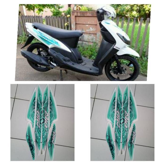 stiker striping motor mio smile sporty 2011 putih full body original
