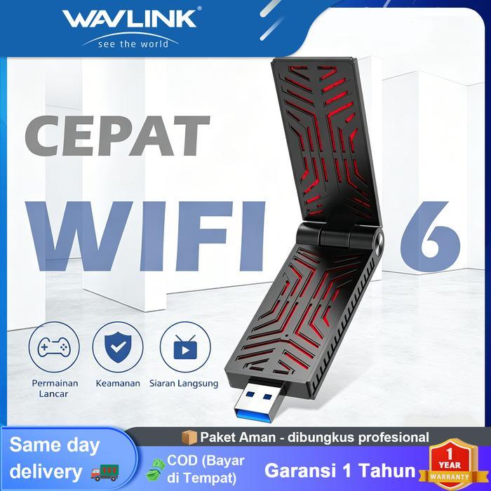 Wavlink Ax1800 Usb Wifi 6E Adaptor Dongle Jaringan Nirkabel Dual Band 1774,5 Mbps Dukungan 2.4Ghz &