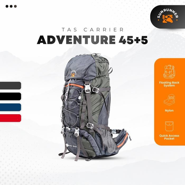 Eiger Aoki Adventure Sunrunner Adventure Tas Gunung Pria 45L + 5L Hydropack Ransel Waterproof