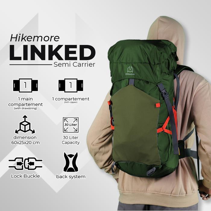 Eiger Aoki Adventure Tas Ransel Semi Carrier Gunung Backpack Hikemore Linked Original
