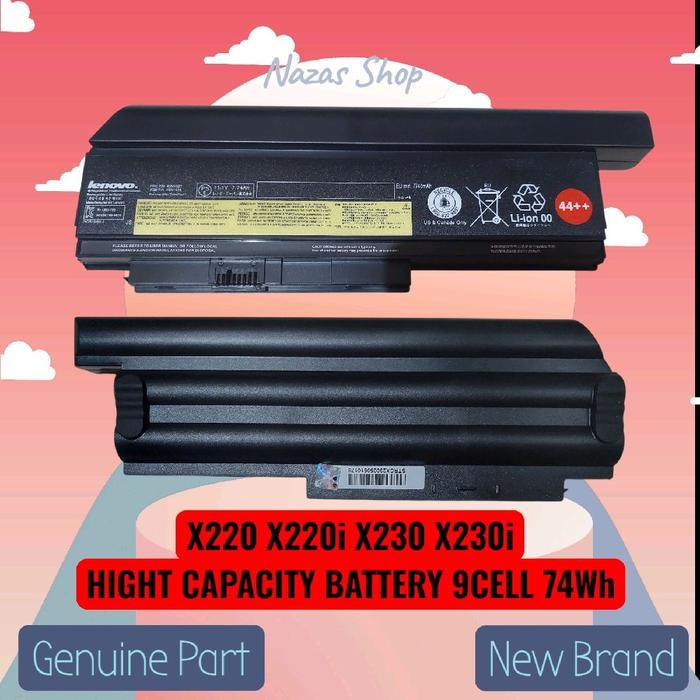 Battery Batre Baterai Laptop Lenovoo ThinkPad X220 X230 X220i X230i 44++ 9Cell 11.1V 7740mAh