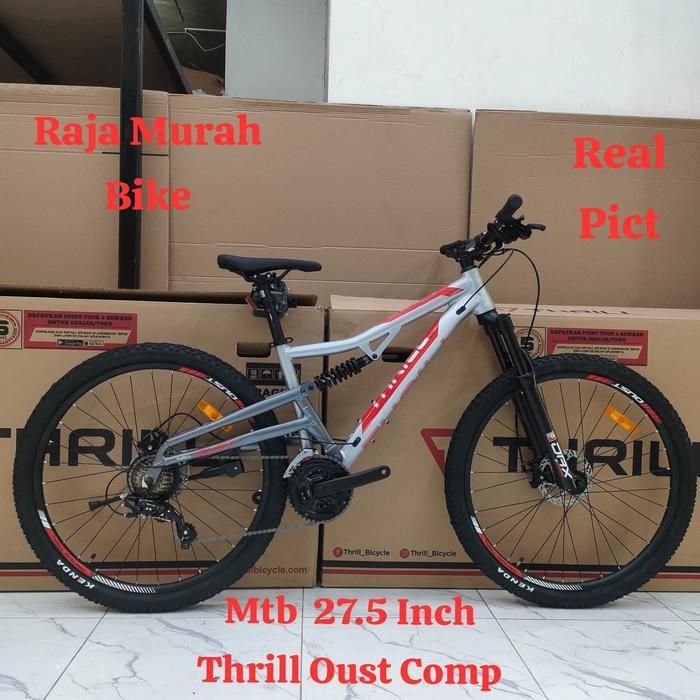 Sepeda Gunung Mtb 27,5 Inch Thrill Oust Comp Terbaru Sepeda Mtb Thrill Oust Comp 27.5 Inch - Silver 