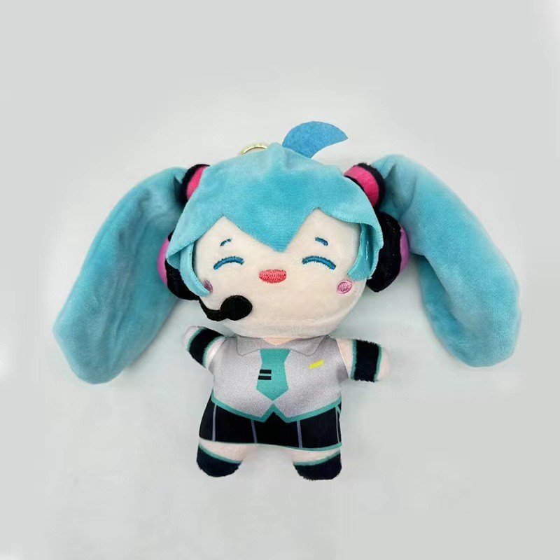 13cm Hatsune Miku Double Ponytail Rotation Plush Doll Bag Pendants Ornaments Decoration Plush Dolls