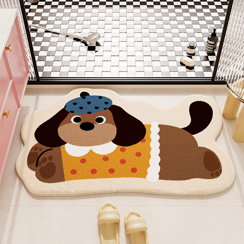 Imitation cashmere floor mat, anti slip mat, absorbent bathroom floor mat, dirt resistant and easy