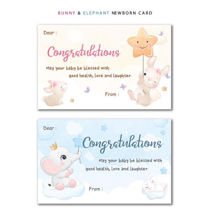 KARTU UCAPAN ANAK BARU LAHIR BABY NEWBORN CARD BAYI TAG HAMPERS KADO