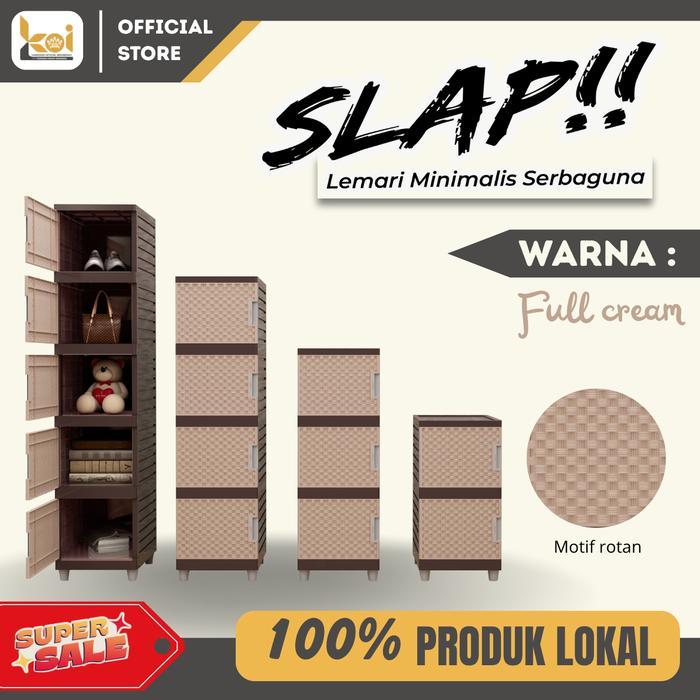 Terlaris - KINGDOM (COD) SLAP LEMARI FULL CREAM POLOS TANPA KUNCI PAKAIAN MINIMALIS KINGDOM SLAP