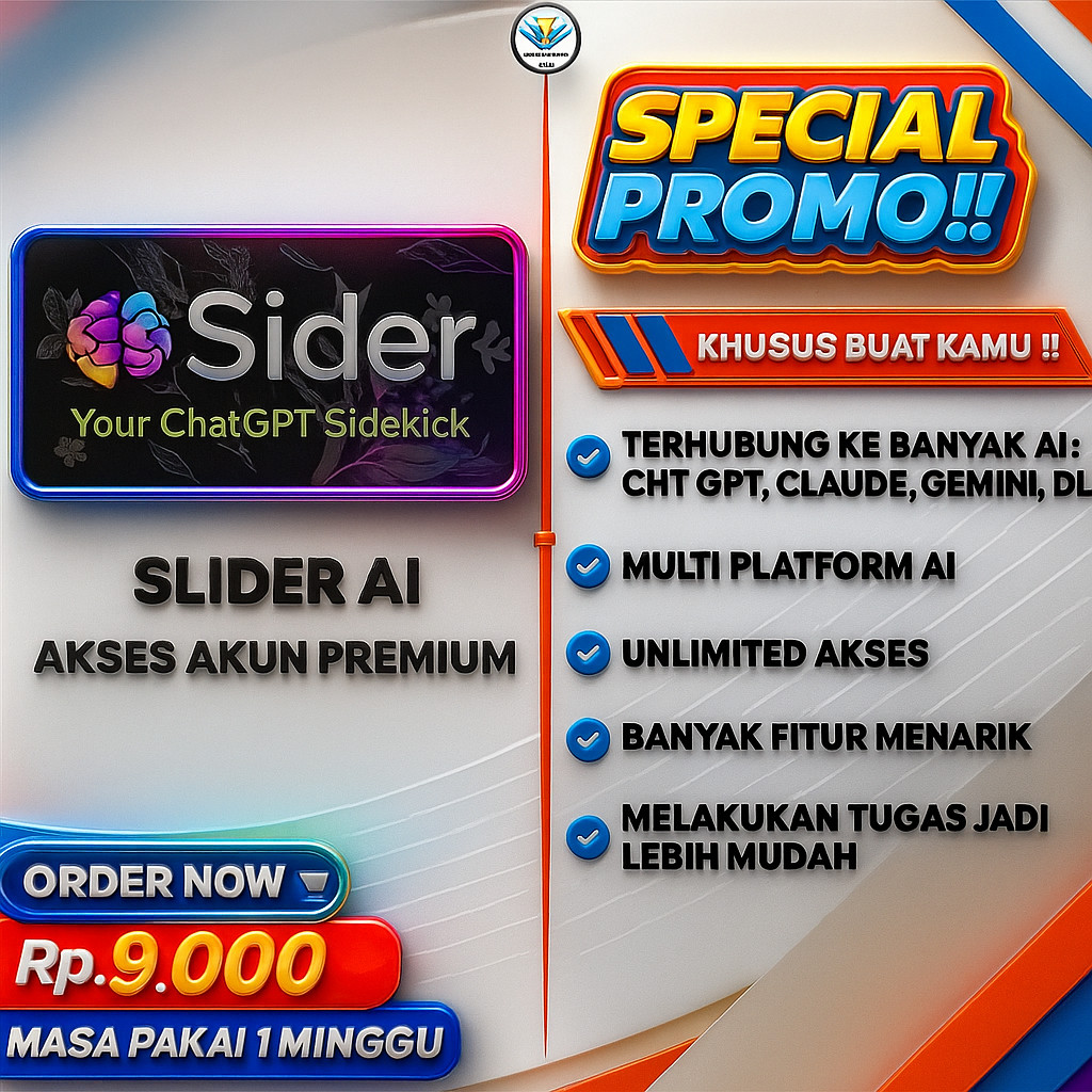 Sider AI Premium ChatGPT 5 Claude Sonnet ChatPDF | 1 Tahun All In One